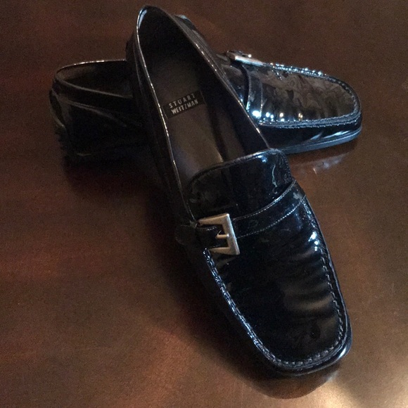 Stuart Weitzman Shoes - Stuart Weitzman Black Patent Leather Buckle Loafer